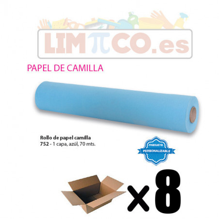 ROLLO DE PAPEL CAMILLA 1 CAPA AZUL 1,5 KG