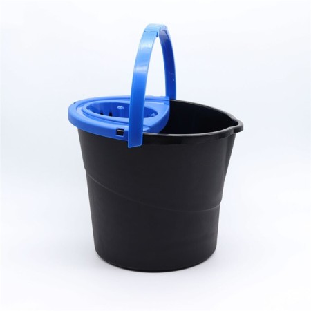 CUBO HYGIENIC 20 NEGRO ESCURRIDOR Y ASA AZUL