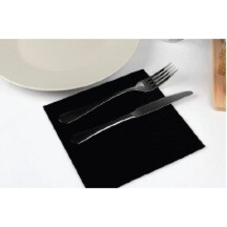 SERVILLETA 40*40 NEGRA PP 50U 24P