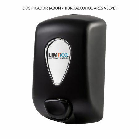 DOSIFICADOR JABON /HIDROALCOHOL ARES VELVET NEGRO 1L