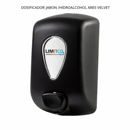DOSIFICADOR JABON /HIDROALCOHOL ARES VELVET NEGRO 1L