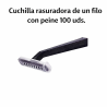 Cuchilla rasuradora de un filo con peine 100 uds