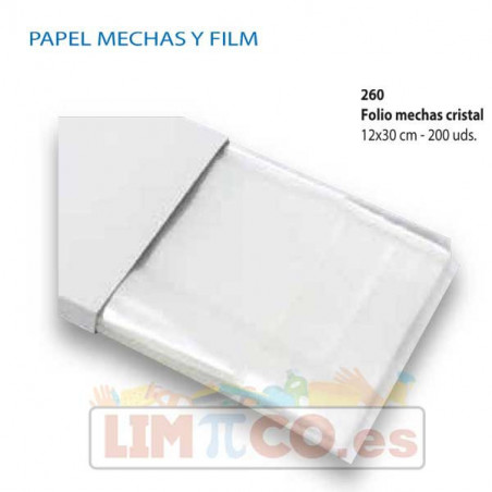 Papel Folio-mechas-cristal-12X30cm, 200 uds