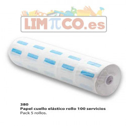 Papel cuello elástico rollo 100 servicios - Pack 5 rollos