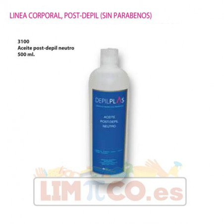 Aceite post depil neutro 500 ml.